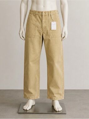 Tan Wide-Leg Cargo Pants